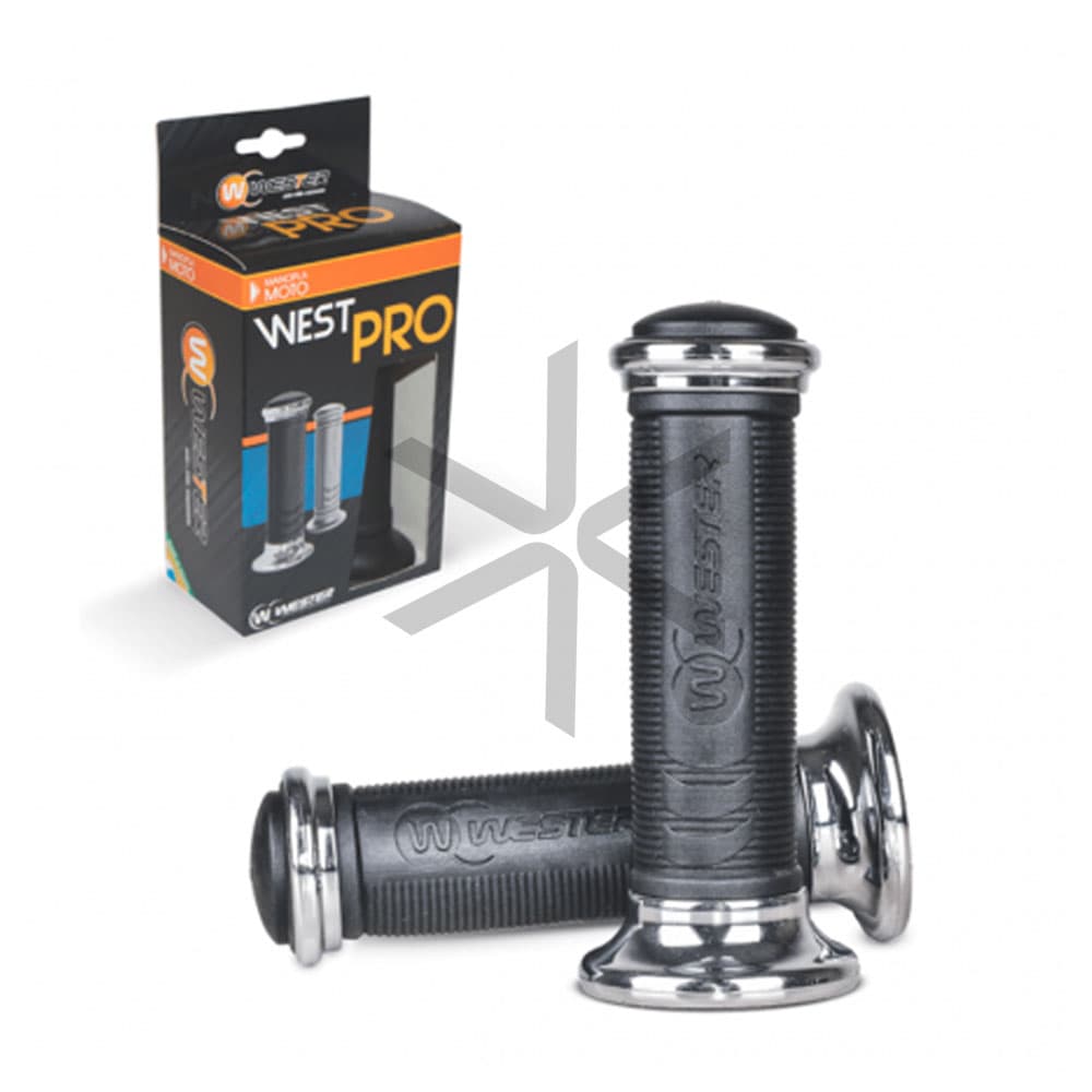 Puño Wester West Pro - Ybr 125 (130 Mm) - Negro Cromo
