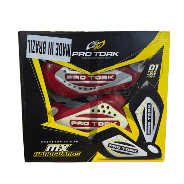 Cubre Mano Protork Handguards MX - Universal - Rojo Blanco