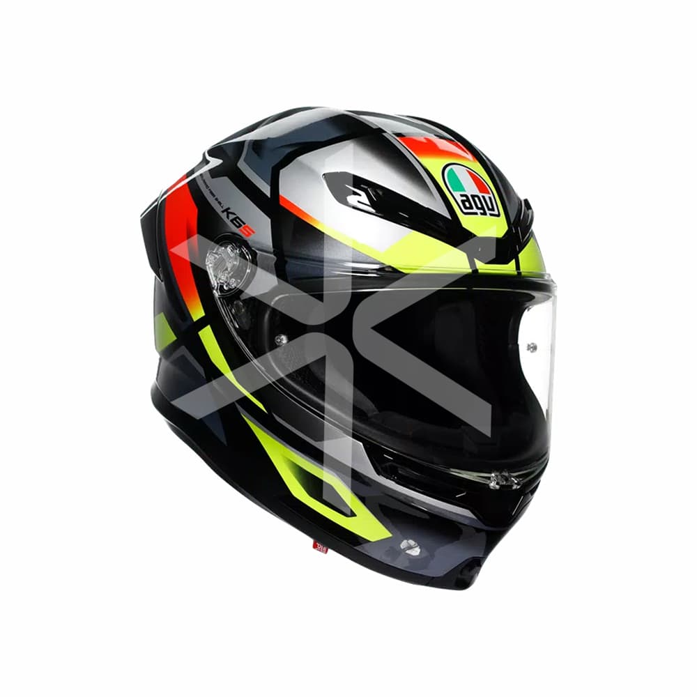 Casco AGV K6 Erazer Negro Rojo Amarillo Fluo