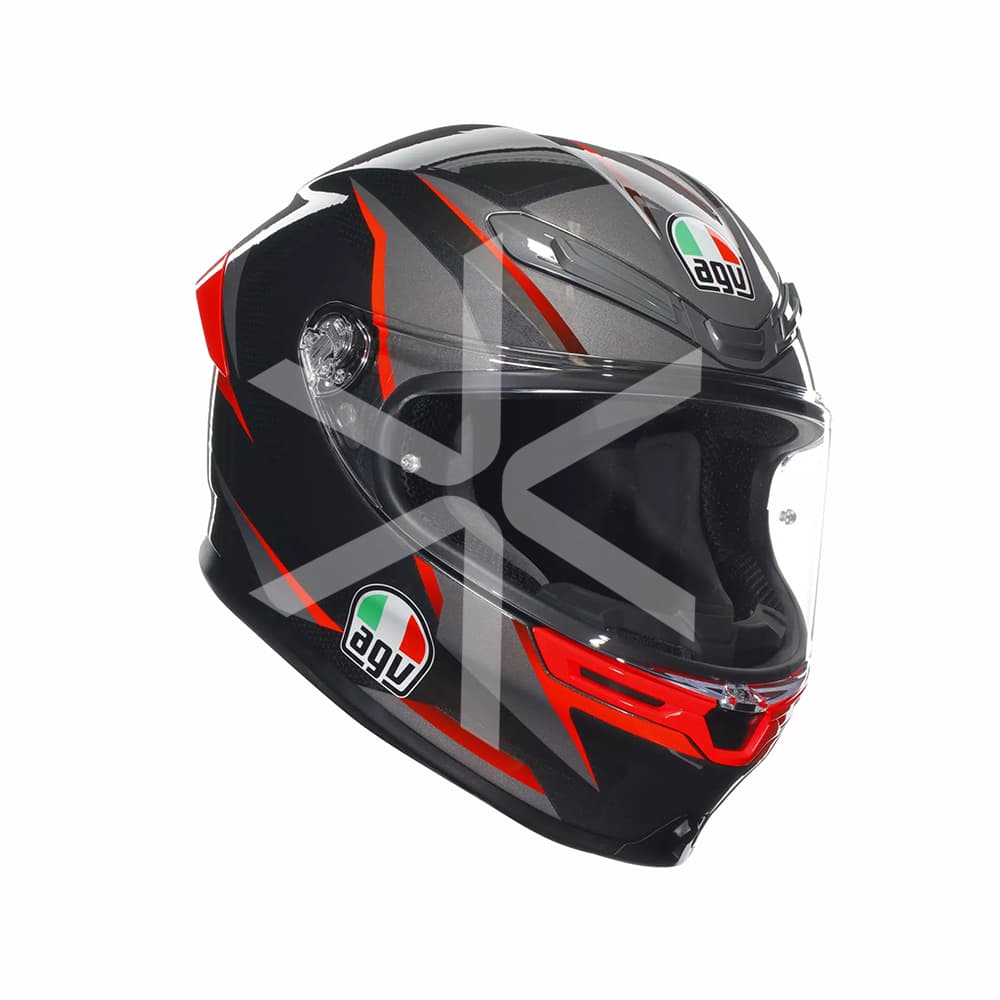 Casco AGV K6 Slashcut Negro Gris Rojo