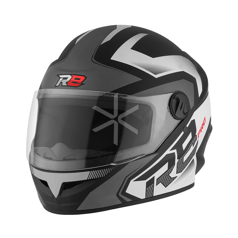 Casco Protork R8 Pro Mate Negro Plata