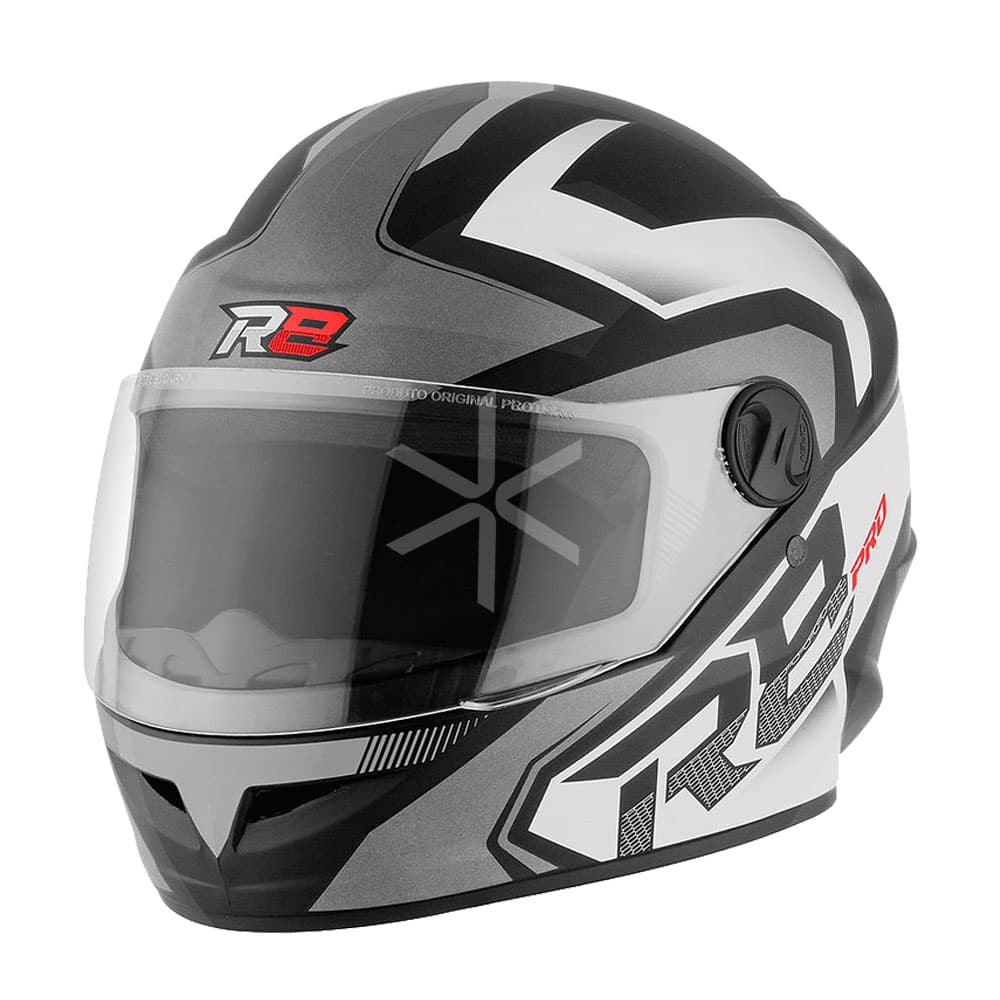 Casco Protork R8 Pro Brillante Negro Plata